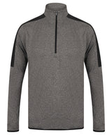 ¼ zip mid-layer with contrast panelling 