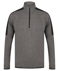 ¼ zip mid-layer with contrast panelling 