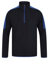 ¼ zip mid-layer with contrast panelling 