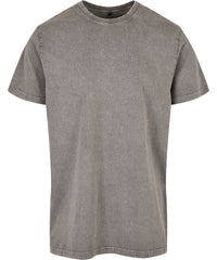 Acid washed round neck tee